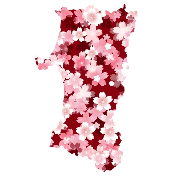 Akita　spring cherry blossoms — Stok Vektör